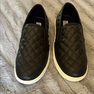 Steve Madden Black Quilted Slip-On Sneakers (EcentrcQ style)